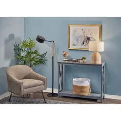 Dylan Floor Lamp Natural Wood/Black - Adesso