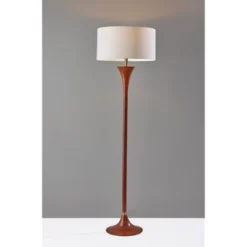 Rebecca Floor Lamp Walnut Rubberwood With Antique Brass Accent - Adesso -Adesso Sales GUEST 1433fa34 df66 4152 9023 7eb872f7e287