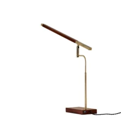 LED Barrett Desk Lamp Walnut/Brass (Includes LED Light Bulb) - Adesso -Adesso Sales GUEST 19e55e85 0d3c 42ac a9ec abc57a2dcfc8