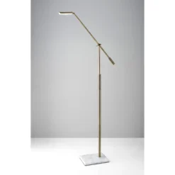 LED Vera Floor Lamp Antique Brass (Includes LED Light Bulb) - Adesso -Adesso Sales GUEST 1dd01ce2 9cef 4f23 8111 f3cd672e7517