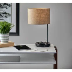 19.5" Oliver Charge Table Lamp Black - Adesso -Adesso Sales GUEST 1e104148 ffb6 49a0 bdb7 01dd2be9746f