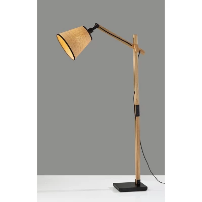 Walden Natural Wood Floor Lamp Black - Adesso 1 Walden Natural Wood Floor Lamp Black - Adesso