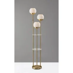 Bianca Shelf Floor Lamp Antique Brass - Adesso -Adesso Sales GUEST 24e47ce6 6160 44d6 8a8c 6b9618d03af2