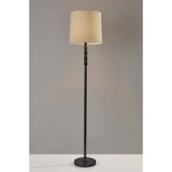 58" 3-way William Floor Lamp Black - Adesso -Adesso Sales GUEST 26871e49 64dc 4f9c ba56 dc001a8613c4