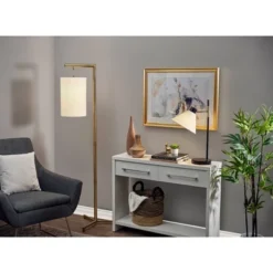 Reggie Floor Lamp Antique Brass - Adesso