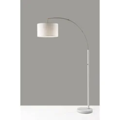 Preston Arc Lamp Brushed Steel White - Adesso -Adesso Sales GUEST 38da2b06 21c1 4871 9a26 4d76f7d0913a