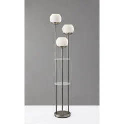 Bianca Shelf Floor Lamp Brushed Steel - Adesso -Adesso Sales GUEST 3fb2720b b1c2 4c56 8fce fc83206944ad