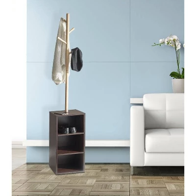 Hutch Storage Coat Rack Walnut - Adesso 1 Hutch Storage Coat Rack Walnut - Adesso