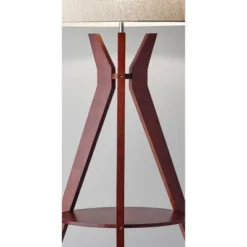 59.5" 3-way Bedford Shelf Floor Lamp Brown - Adesso -Adesso Sales GUEST 500c5b32 bb2d 43bc 84a3 de1a53d1036b