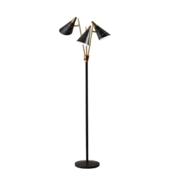 66" Nadine 3-Arm Floor Lamp Black - Adesso -Adesso Sales GUEST 50ef0b91 5ef3 4cf7 954f e0459f898924