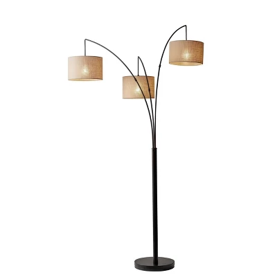 74" 3-way Trinity Arc Lamp Brown - Adesso 1 74" 3-way Trinity Arc Lamp Brown - Adesso