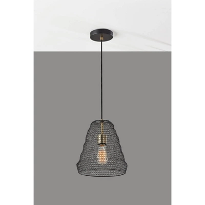 Sheridan Pendant With Antique Brass Accent Black - Adesso 2 Sheridan Pendant With Antique Brass Accent Black - Adesso - Image 2