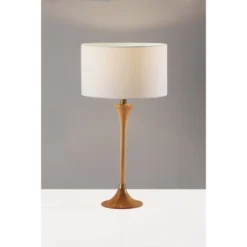 Rebecca Table Lamp Natural Rubberwood With Antique Brass Accent - Adesso -Adesso Sales GUEST 592b5944 1ae0 458d 8b63 267c10df1335