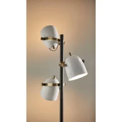 Casey Tree Lamp Black/White/Brass - Adesso -Adesso Sales GUEST 60594cbe fa73 4640 b710 9af26216099c