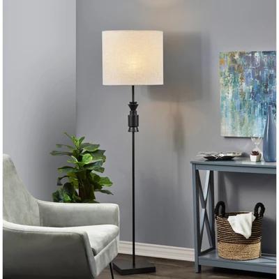 Elton Rubber Wood Floor Lamp Black - Adesso 1 Elton Rubber Wood Floor Lamp Black - Adesso