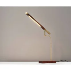 LED Barrett Desk Lamp Walnut/Brass (Includes LED Light Bulb) - Adesso -Adesso Sales GUEST 6f87b457 8dc4 474d 9346 4f33254317e6