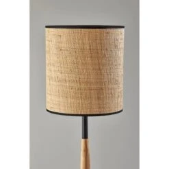 Cayman Natural Wood Floor Lamp Black - Adesso