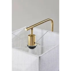 Flora Antique Brass Floor Lamp Black - Adesso -Adesso Sales GUEST 74a25dbf 25e4 45b5 95bd fed1255f2725