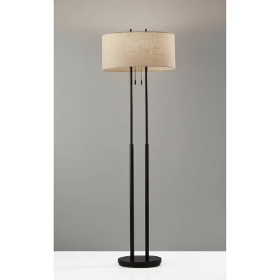 Duet Floor Lamp Antique Bronze - Adesso 2 Duet Floor Lamp Antique Bronze - Adesso - Image 2