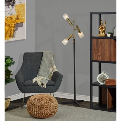 Melvin Antique Brass Floor Lamp (Includes LED Light Bulb) Black - Adesso 3 Melvin Antique Brass Floor Lamp (Includes LED Light Bulb) Black - Adesso - Image 3