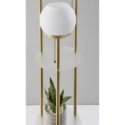 Bianca Shelf Floor Lamp Antique Brass - Adesso -Adesso Sales GUEST 95f24c96 16c0 4446 bf25 e8923be756d4
