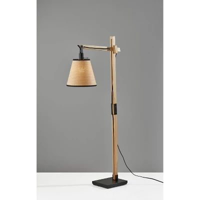 Walden Natural Wood Floor Lamp Black - Adesso 2 Walden Natural Wood Floor Lamp Black - Adesso - Image 2