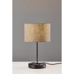 19.5" Oliver Charge Table Lamp Black - Adesso -Adesso Sales GUEST 98542b69 5f26 449a 8a15 d4a3a3133f4e
