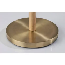 Madeline Floor Lamp Natural Rubberwood Antique Brass - Adesso -Adesso Sales GUEST 98730b65 d786 4cd0 bf36 c6f29dd84d9c