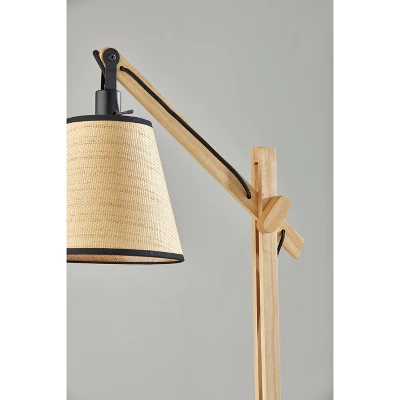 Walden Natural Wood Floor Lamp Black - Adesso 3 Walden Natural Wood Floor Lamp Black - Adesso - Image 3