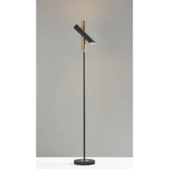 LED Vega Torchiere Black/Brass (Includes LED Light Bulb) - Adesso -Adesso Sales GUEST 9b0bba9e 87eb 4364 a2b8 2b44025d3a74