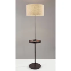 63.5" Oliver Charge Shelf Floor Lamp Black - Adesso -Adesso Sales GUEST 9bd56f31 3f07 4dfe 8178 d0a400dae3c1
