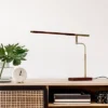 LED Barrett Desk Lamp Walnut/Brass (Includes LED Light Bulb) - Adesso