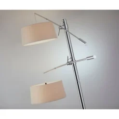 78" Manhattan Two Arm Arc Lamp Steel - Adesso -Adesso Sales GUEST a55df9e2 9b66 4031 bc72 07b8cd6f3dda
