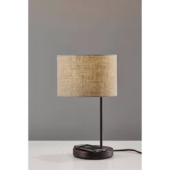 19.5" Oliver Charge Table Lamp Black - Adesso -Adesso Sales GUEST a902dd83 41d2 46ae 8b48 8da7699d5247