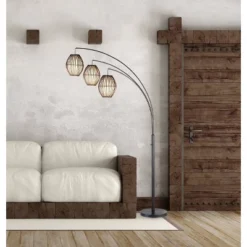 83" Maui Collection 3-Arm Arc Lamp Brown - Adesso -Adesso Sales GUEST b1457877 5ffa 419a aeca 594d8d55cdeb
