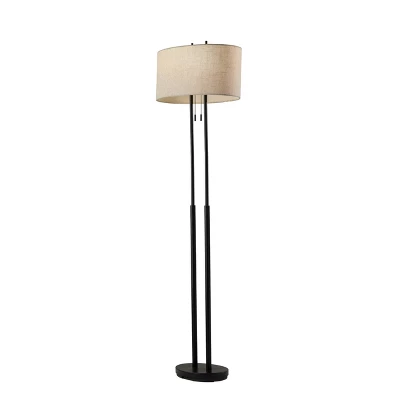 Duet Floor Lamp Antique Bronze - Adesso 4 Duet Floor Lamp Antique Bronze - Adesso - Image 4