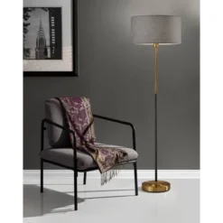 59" 3-way Bergen Floor Lamp Black - Adesso -Adesso Sales GUEST ca037919 7098 4cc8 8df5 bd55dbdde040