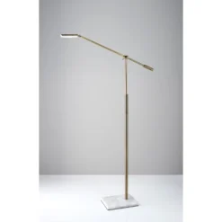 LED Vera Floor Lamp Antique Brass (Includes LED Light Bulb) - Adesso -Adesso Sales GUEST ce2c3829 bb4c 49da bcdb af938e85e3a2