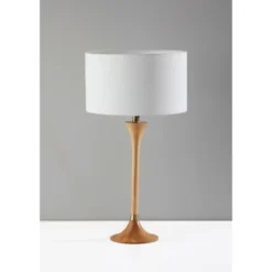 Rebecca Table Lamp Natural Rubberwood With Antique Brass Accent - Adesso -Adesso Sales GUEST d040f429 b9fc 4642 b684 007c04a4fd00