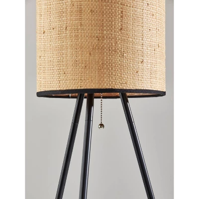Huey Floor Lamp Black - Adesso 1 Huey Floor Lamp Black - Adesso