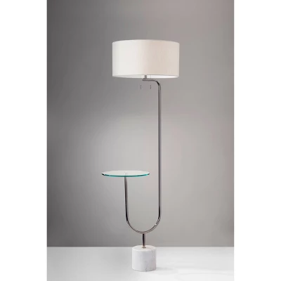 65" Sloan Shelf Floor Lamp Medium Silver - Adesso 2 65" Sloan Shelf Floor Lamp Medium Silver - Adesso - Image 2