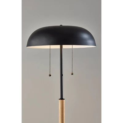 Everett Floor Lamp Natural Wood And Black - Adesso 1 Everett Floor Lamp Natural Wood And Black - Adesso