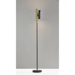 LED Vega Torchiere Black/Brass (Includes LED Light Bulb) - Adesso -Adesso Sales GUEST d5d7e717 3704 4344 9785 f275e1ae4cc1
