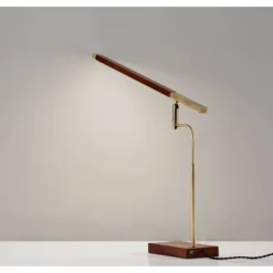 LED Barrett Desk Lamp Walnut/Brass (Includes LED Light Bulb) - Adesso -Adesso Sales GUEST d9e61632 5c66 41ea ac7e 03cae14af8fc