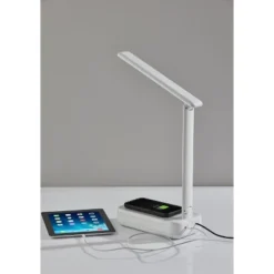 UV-C Sanitizing Table Lamp With Wireless Charging And Smart Switch White (Includes LED Light Bulb) - Adesso -Adesso Sales GUEST e43b1342 fc7e 4ca8 b24a b0e8e6f797cd