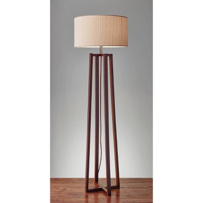 60" Quinn Collection 3-way Floor Lamp Brown - Adesso 1 60" Quinn Collection 3-way Floor Lamp Brown - Adesso