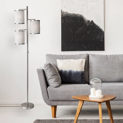 Bellows Tree Lamp Brushed Steel - Adesso 1 Bellows Tree Lamp Brushed Steel - Adesso