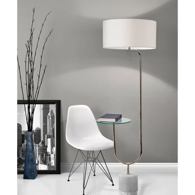 65" Sloan Shelf Floor Lamp Medium Silver - Adesso 1 65" Sloan Shelf Floor Lamp Medium Silver - Adesso