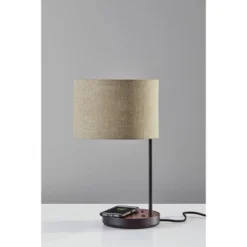 19.5" Oliver Charge Table Lamp Black - Adesso -Adesso Sales GUEST fd0ca723 076a 45e7 818a d77faac23fd1